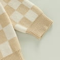 thumbnail image 5 of Okbabeha Toddler Baby Sweater Boy Girl Knit Sweaters Pullover Checkerboard Crewneck Sweatshirt Warm Winter Clothes, 5 of 7