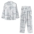 thumbnail image 3 of Xixirimido White Camo Pattern Mens Pajama Set Long Sleeve Sleepwear Classic Button Down Loungewear Soft Sleepwear Pj Set with Pockets, 4X-Large, 3 of 4