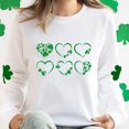thumbnail image 4 of Tauxra Chandail à Manches Longues pour Femmes, Col Rond, Décontracté, avec Imprimé Trèfle de la Saint-Patrick, pour Fêtes de Fin d'Année, Tissu en Polyester Doux Teint en Fil, 4 of 5