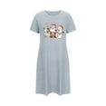 thumbnail image 5 of Camisón corto de talla grande para mujer, camisón de manga corta con estampado de pecho a la moda, camisón para mujer, 5 of 5