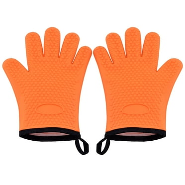 VEVOR BBQ Grill Gloves, Non-Slip Silicone Smoker Oven Mitts, Heat Resistant Gloves with Fingers