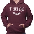 thumbnail image 2 of Bat I Bite Hoodie Sweatshirt Unisex 2X-Large Maroon, 2 of 5