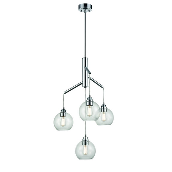 DVI Lighting DVP34724CHCL Four Light Chelier romeda Chrome w/ Clear Glass