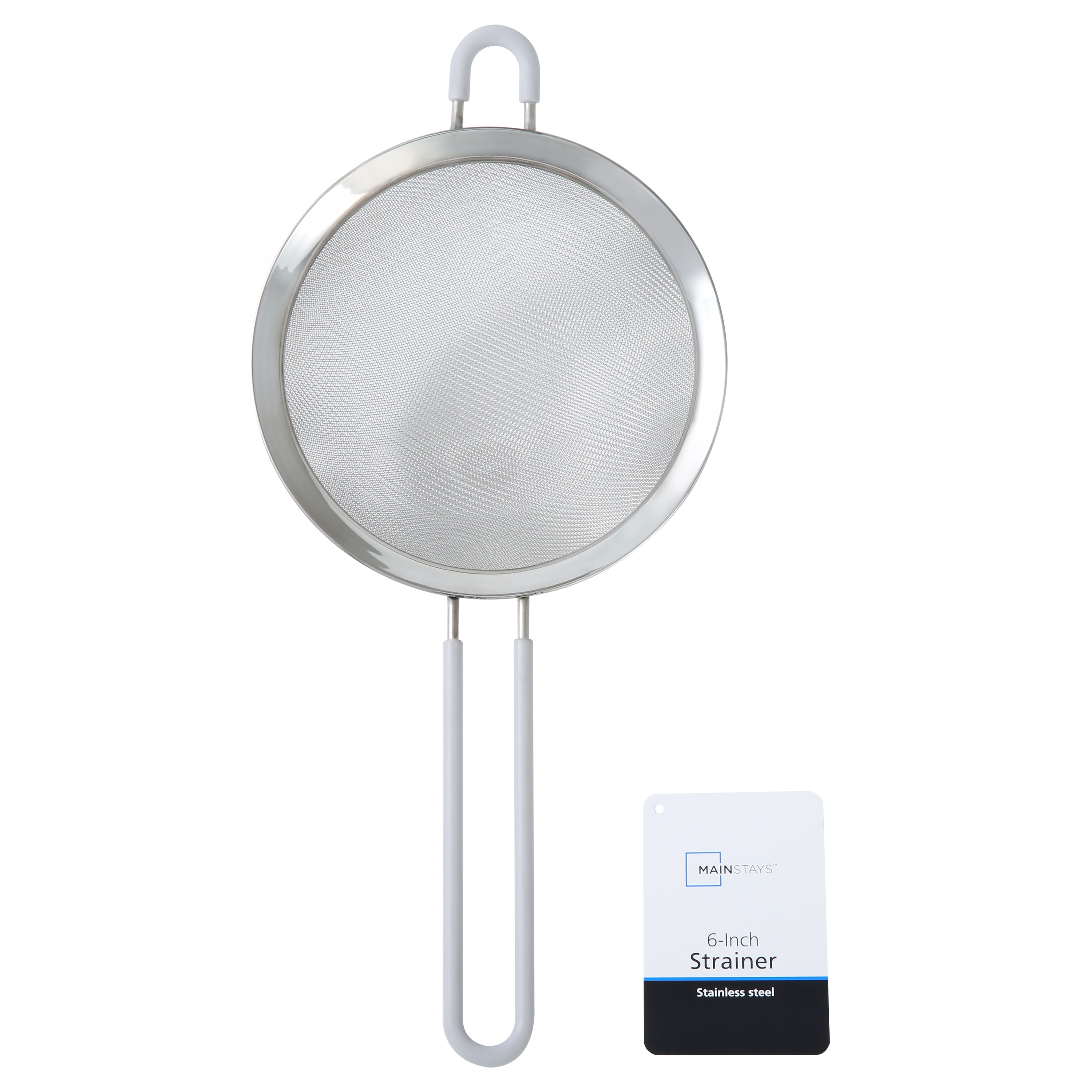 Mainstays 6" Premium Stainless Steel Fine Mesh Strainer, Silver