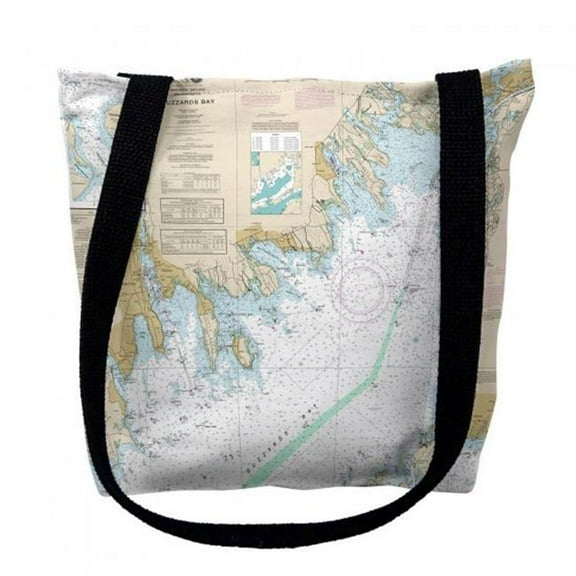 Buzzards Bay, MA Nautical Map Medium Tote Bag 16x16 - 16 inches x 16 inches