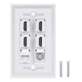 thumbnail image 1 of 4 HDMI Keystone Placa de Pared, PHIZLI 1 - Cat6 Ethernet 1 - Cable Coa, 1 of 2