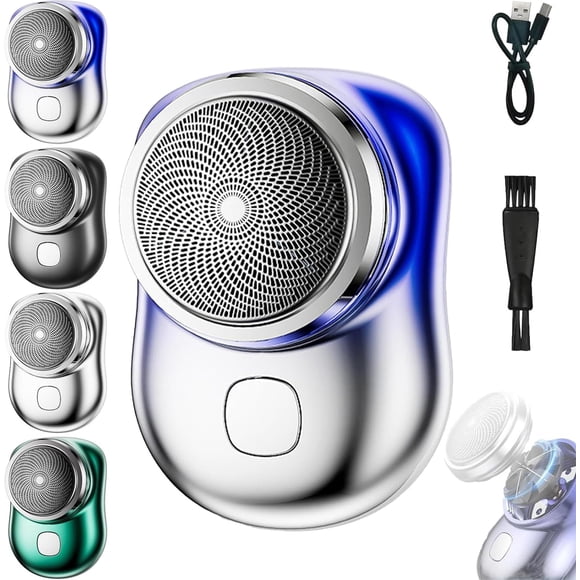 Lureza Rasoir, Lureza Mini Rasoir, Rasoirs Électriques Portables de Poche pour Hommes, Mini Rasoir Électrique Portable (Bleu)