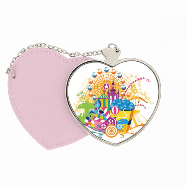 Ferris Roue Château Parc d'Attractions Miroir Sac de Voyage Maquillage Cœur Rose