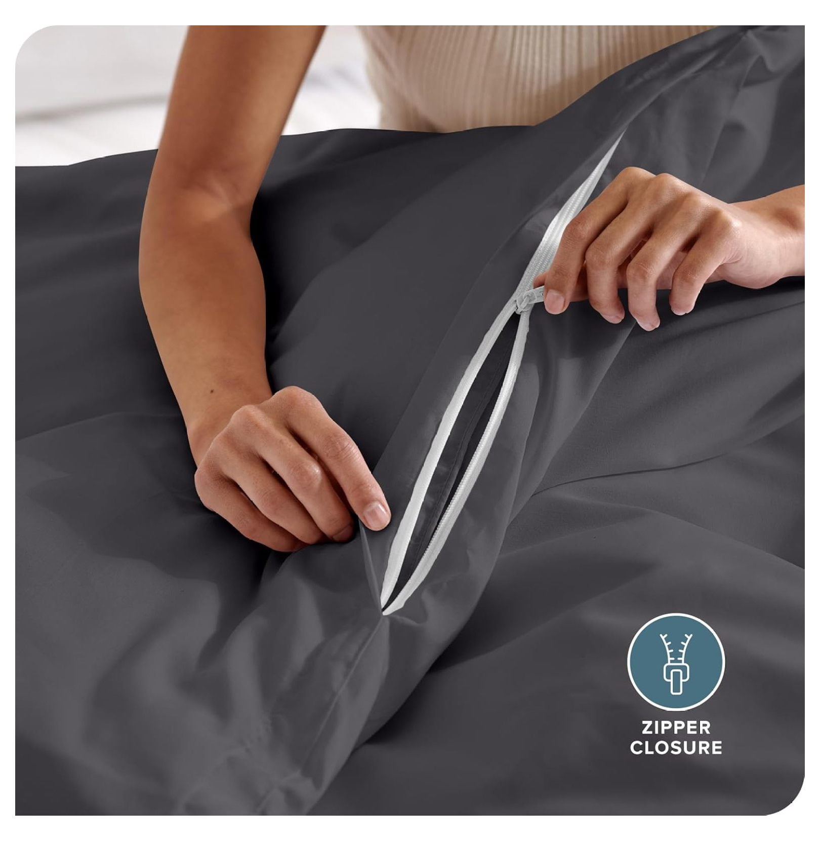 Bedding Duvet Cover Oversized Queen - Premium 1800 Super Soft Collection - Lightweight, Cooling - Soft Breathable Bedding Duvet Cover (Oversized Queen, Forged Iron Grey)