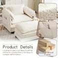 thumbnail image 5 of Aukfa Boucle Accent Chair with Ottoman,Upholstered Armchair Cozy Lounge Chair for Living Room/Bedroom,Beige, 5 of 7