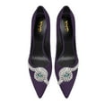 thumbnail image 3 of XYD Women Stylish Snake Rhinestones Pointy Close Toe Pumps Stiletto Thin High Heel Slip On Ladies Evening Shoes Size 7 Purple, 3 of 4