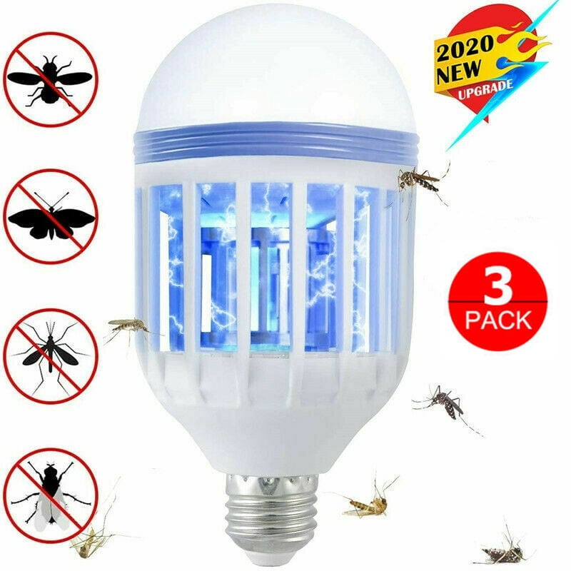 LED Electric Zapper Light Bulb Bug Mosquito Fly Insect Killer Lamp Garden Home 