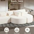 thumbnail image 6 of 144" Modular Upholstered Sofa, Free-Combined Sectional Couch with Two Curved Chaise Lounges, Five Back Pillows, Beige Boucle Fabric, Foam Seating, Modern L-Shaped Sofa for Living Room, 5 Seats, 6 of 10