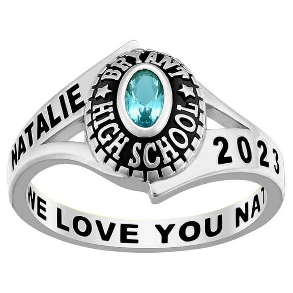 Order Now for 2025 Graduation, Freestyle Class Rings Customized Multicolor Class Rings, Sterling Silver Platinium