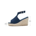 thumbnail image 6 of Gomelly Ladies Platform Sandal Peep Toe Espadrille Wedge Sandals Beach Shoes Comfortable Summer Work Deep Blue 8.5, 6 of 9