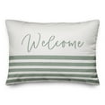thumbnail image 2 of Creative Products Welcome Stripes Green 14 x 20 Indoor / Outdoor Pillow, 2 of 3