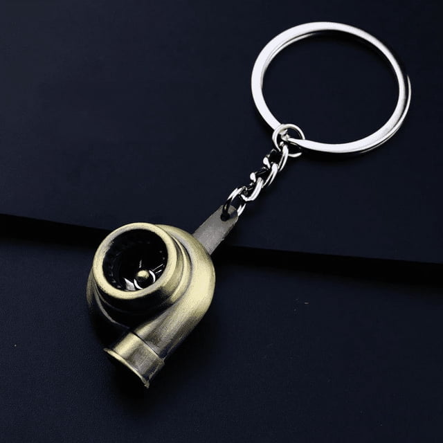 Keychain Automotive Part Car Gift Key Chain Ring Car modification turbocharged keychain Metal Turbo Keychain Pendant(color:Bronze
