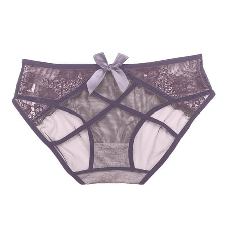 

Womens Lace Breathable Lace Hollow Out And Raise The Pure Brief Panties