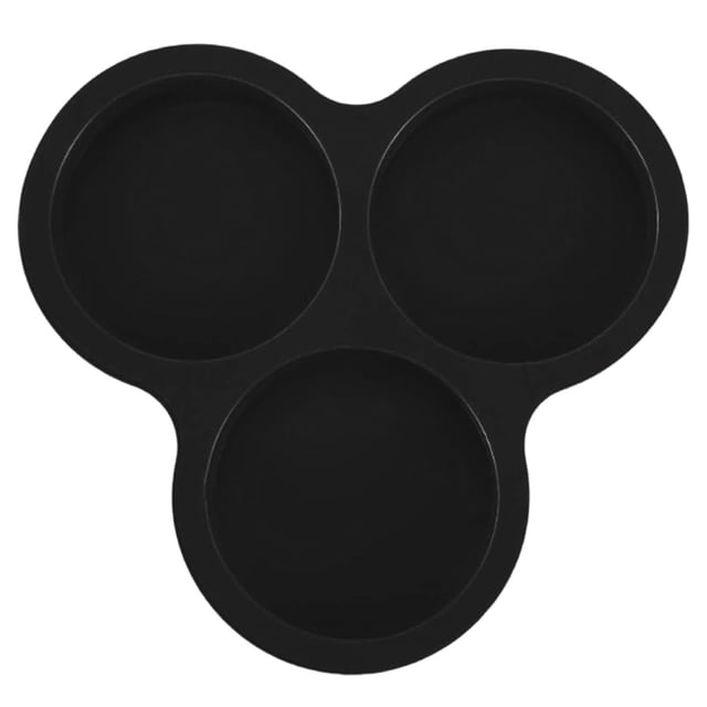 Moldes de silicona para huevos para freidora de aire, bandeja para hornear de 3 cavidades para muffins, pasteles y pudines, moldes de silicona plegables antiadherentes para horno microondas, para