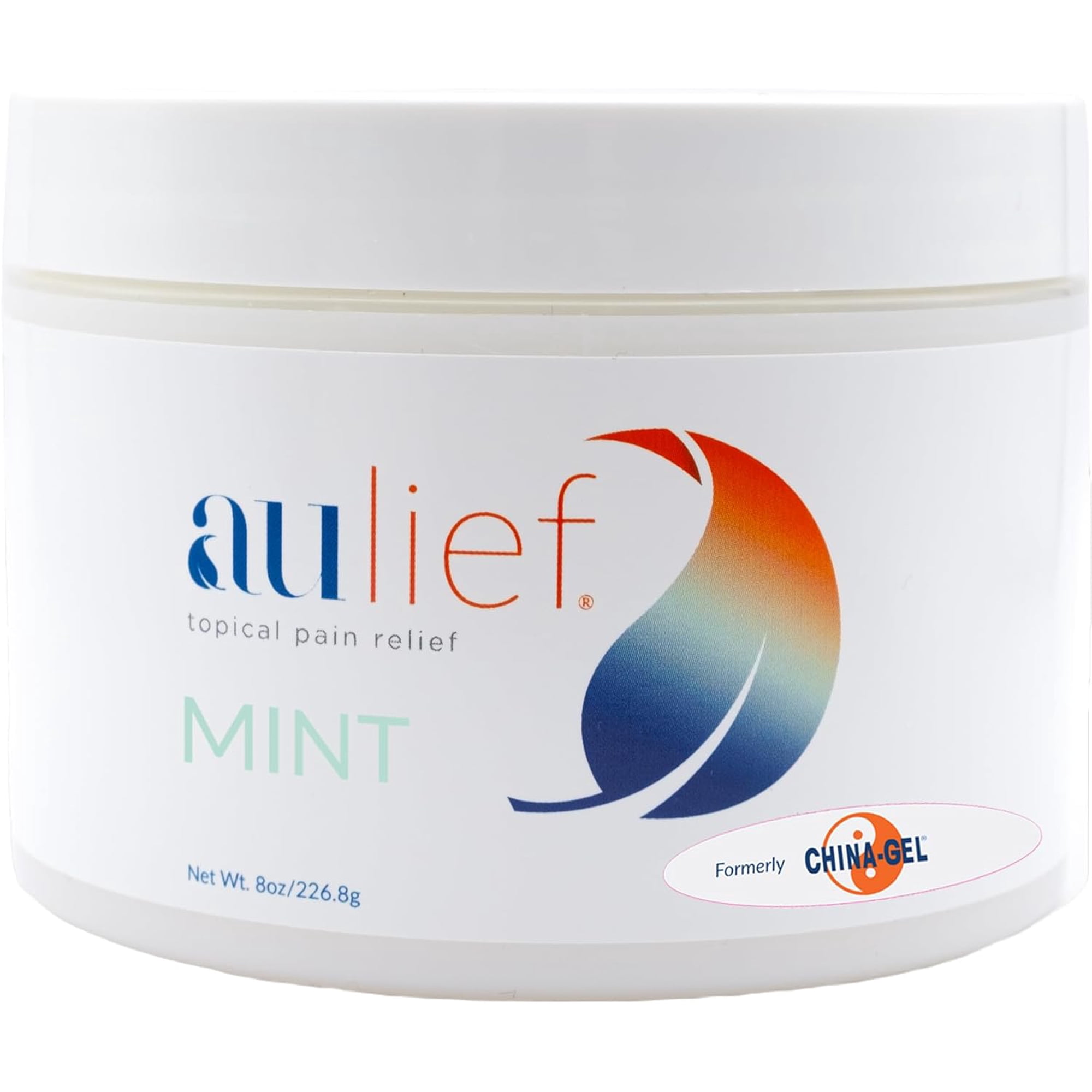 Aulief Pain Relief Cream by China-Gel - Arthritis & Muscle Rub for Sore Muscles & Joint Pain, Neck, Knee & Back Aches, Premium Mint Green Topical Gel, FSA HSA Approved, 8 oz Jar