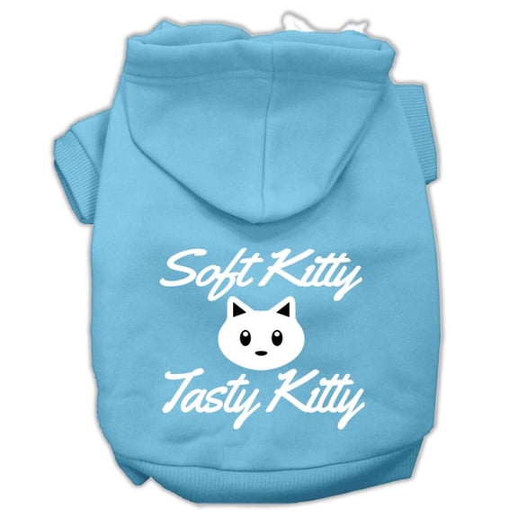 Pet Dog  Cat Hoodie Screen Printed, "Soft Kitty, Tasty Kitty"