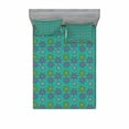 thumbnail image 2 of Ambesonne Ethnic Fitted Sheet & Pillow Sham Set, Colorful Abstract Petals, Twin, Multicolor, 2 of 3