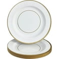 thumbnail image 1 of Silver Spoons DISPOSABLE ROUND RIPPLED RIM CHARGER PLATES - 10 PC - Gold/White, 1 of 2