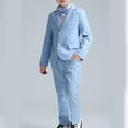 thumbnail image 3 of SHTXOZHI Boys 4 Pcs Formal Suit Long Sleeve Dress Shirts Bowtie Jacket Vest Pants Toddler Kid Grentleman Set, 3 of 5