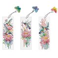 thumbnail image 1 of Pintura Diamantes Bookmark 3pcs FLEAR BIRDE 5D DIY CON PENDENTES, 1 of 9
