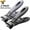 Black,Gray, variant on FEOLGEHLY 2 Pack Blue Stainless Steel Nail Clipper, Large Opening Anti-Splash Sharp Nail Cutter, Heavy Duty Fingernail & Toe Nail Clippers for Thick Nails, Nail Trimmer for Men Women Adults Seniors