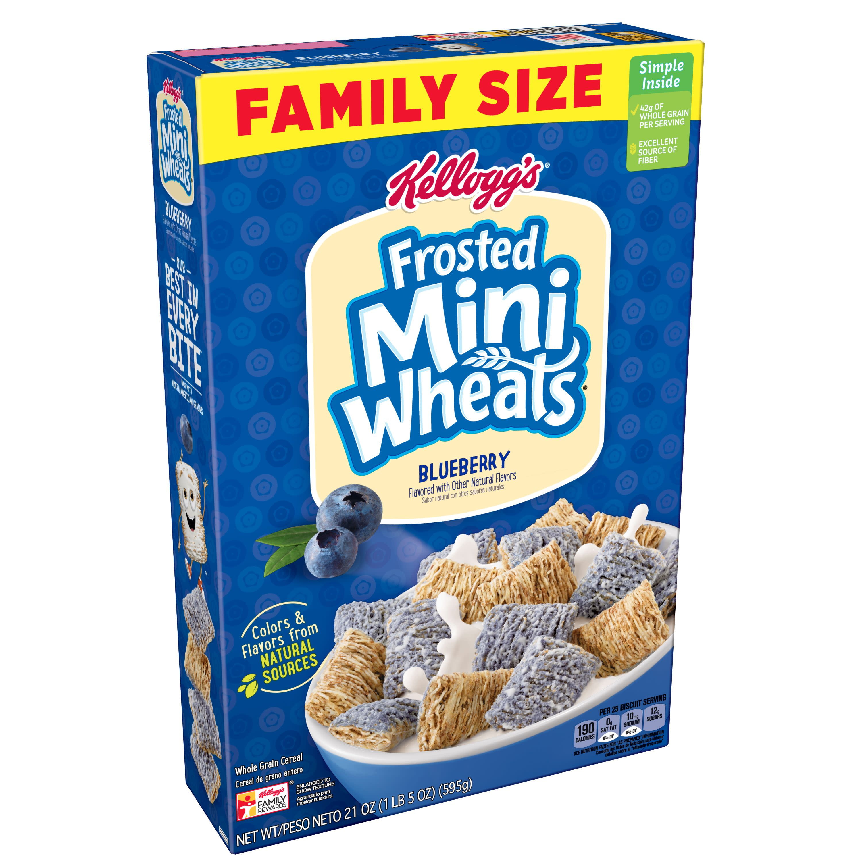 Kellogg's Breakfast Cereal Frosted MiniWheats Blueberry 21 oz