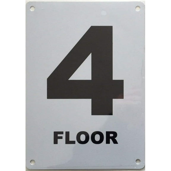 Floor number sign -4 (Aluminum)
