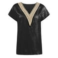 thumbnail image 7 of Tops Trendy Business Casual Outfits for Women, Womens Short Sleeve Sexy Summer Tops Lace Trim V Neck Loose Blouses Lightweight Vacation Tops Dressy Casual Shirts, 7 of 7