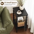 thumbnail image 5 of Maliowa 2-Tier Side Table, Small End Table for Living Room Bedroom with Storage Shelf, Vintage Accent Table Nightstand with Spindle Legs, Black, 5 of 11