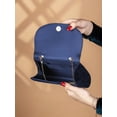 thumbnail image 7 of Women's Ruched Top Handle Handbag Navy Blue Shoulder Bag Elegant Satchel Purse for Party Evening Events, 7 of 7