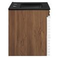 thumbnail image 3 of Wall Mount Sink Vanity Cabinet, White Walnut Black, Wood, Mid Century Hotel Bedroom Bathroom, Modern Contemporary HB33656, 3 of 9