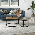 thumbnail image 3 of Evelyn&Zoe Watson Round Nested Coffee Table with MDF Top in Blackened Bronze/Rustic Oak, 3 of 9