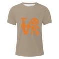 thumbnail image 2 of Tshirts Shirts For Men Halloween Pumpkin Print Casual Comfortable Short Sleeve Crew Neck Tops Loose Daily Wear Shirts For Men Khaki XXL, 2 of 4