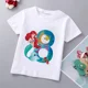 thumbnail image 3 of Camiseta de algodón con estampado de princesa sirena de Disney para niñas, ropa para bebés de princesa Ariel, top de dibujos animados para niños de 1 a 9 años, cumpleaños para niños, 3 of 5