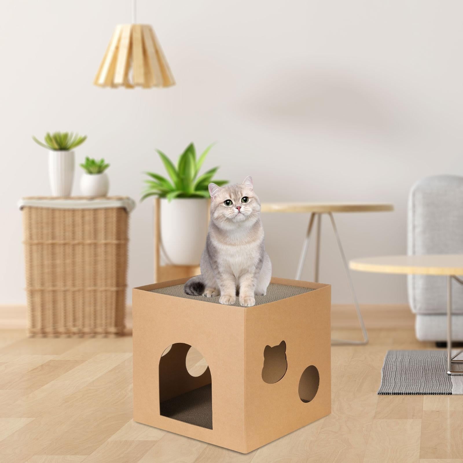 Bvdfgk Cat Box Cats Bed Pet Supplies Accessories with Scratch Pads Corrugated Cardboard Brown S