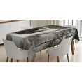 thumbnail image 1 of Ambesonne Nature Tablecloth Rectangular Table Cover, Waterfalls in Yosemite, 60"x84", Black White, 1 of 3