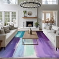 thumbnail image 3 of 6'x9' Area Rugs, Turquoise Purple Indoor Outdoor Area Rug for Living Room Bedroom, Modern Oil Painting Abstract Geometric Washable Bathroom Rugs Kitchen Floor Carpet Mats Home Decor Aesthetic, 3 of 8