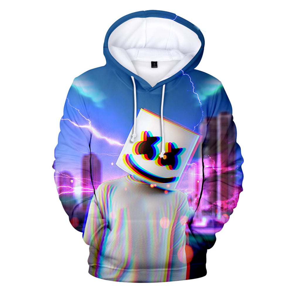 Boys Girls Kids Marshmello DJ Sweaters 3D Printing Hoodie Sweatshirt Pullover