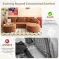 thumbnail image 4 of 111" U Shaped Modern Modular Sectional Curved Sofa with Ottoman, Minimalist Style Comfy Cloud Couch for Living Room Apartment, No Assembly Required Boneless Couches (Orange,Right Facing Chaise), 4 of 7