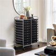 thumbnail image 3 of Topeakmart 20 Drawers Rolling Storage Cart Bin Organizer on Wheels Scrapbook Paper Office School Organizer, Black, 3 of 14