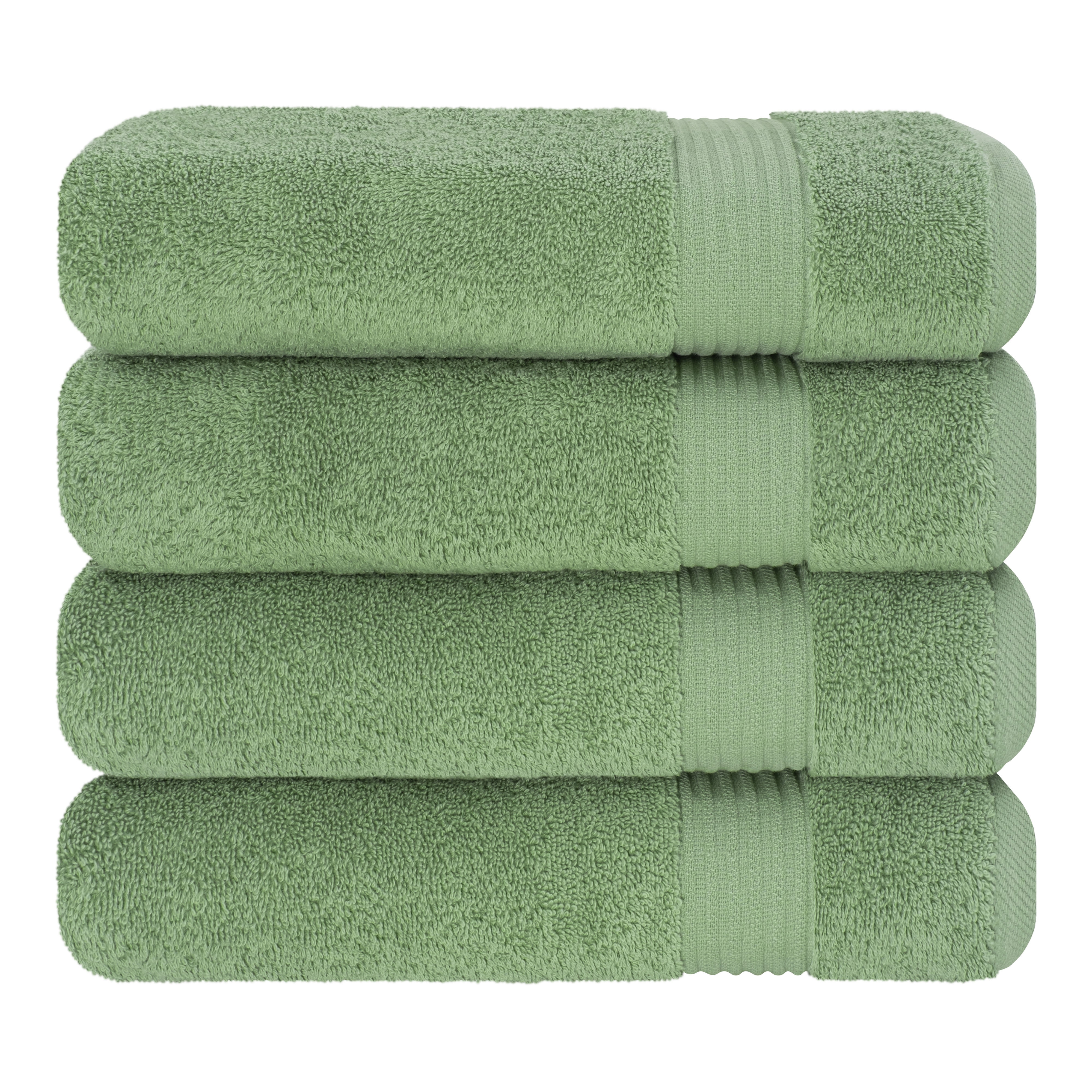 Cotton Paradise 100% Cotton 4 Piece Turkish Bath Towel Set, Soft Plush Towels Clearance Bathroom Set, Sage Green
