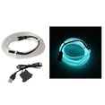 thumbnail image 1 of Tira de luces LED de neón para coche, alimentada por USB, 5 V, 3 m, color azul hielo, 1 of 1