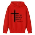 thumbnail image 5 of Byoo Toddler Boys Basic Hoodie Bible Verse Print Long Sleeve Pullover Hoodie Comfortable Soft Casual Tops, Red, 5 of 5