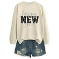 thumbnail image 3 of IWRICH Women's Happy New Year Sweatshirt Funny New Years Eve Shirt Casual Crewneck Party Holiday Pullover Tops Beige M, 3 of 3