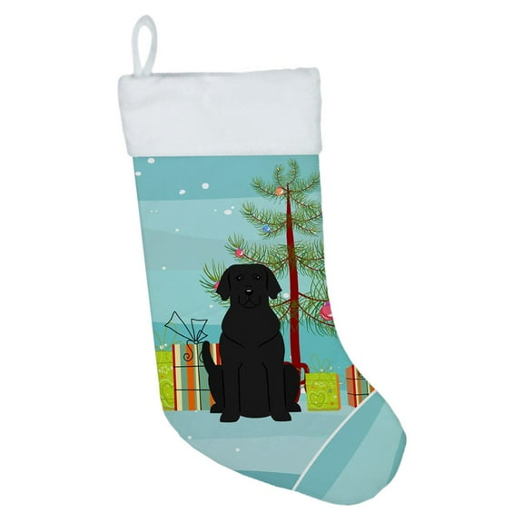 Carolines Treasures BB4182CS Merry Christmas Tree Black Labrador Christmas Stocking Large multicolor